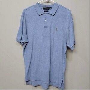 Vintage Polo Ralph Lauren Polo Shirt Men Medium‎ Blue 100% Pima Cotton Pony Logo
